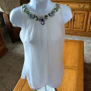 WHBM white sleeveless dressy top